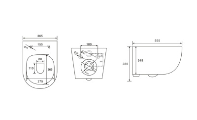 SKANDENBORG RIMLESS Безободковый подвесной унитаз EWC700-125W CHARUS фото в интернет-магазине Русалия