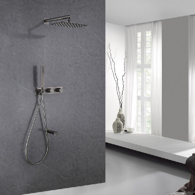 Душевая система ABBER Rund AF8717NG скрытого монтажа с изливом, никель фото в интернет-магазине Русалия