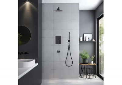 Set 4 в 1 душевой комплект AQUATEK, матовый черный AQ1273MB ОБЕРОН фото в интернет-магазине Русалия