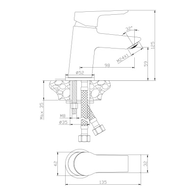 Смеситель OLIVE'S для раковины SEVILLA (20100SV) фото в интернет-магазине Русалия