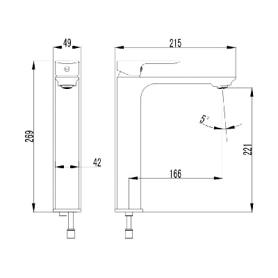 AQM6314GM Monza Смеситель для накладной раковины однорычажный, Gun metal AQUAme фото в интернет-магазине Русалия