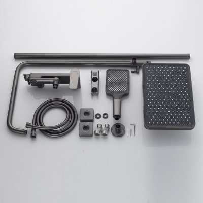 Душевая система Shevanik S4226T, оружейная сталь фото в интернет-магазине Русалия