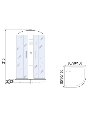 Душевая кабина DESNA 80/24 MT 80*80*210 10000002387 River фото в интернет-магазине Русалия