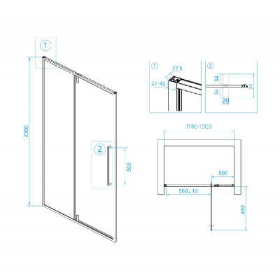 Душевая дверь RGW SV-03 1200, стекло прозрачное, профиль хром фото в интернет-магазине Русалия