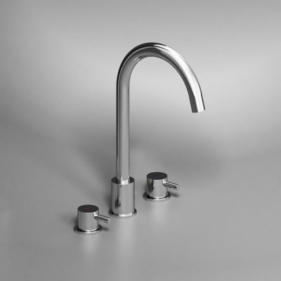 360200000 Scandinavian Pure Смеситель для умывальника, встраиваемый в столешницу, трёхсекционный, хр Damixa фото в интернет-магазине Русалия