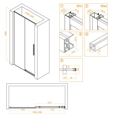 Душевая дверь RGW SV-12 1200, стекло прозрачное, профиль хром фото в интернет-магазине Русалия