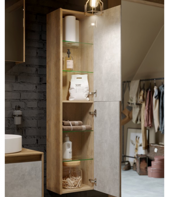 Подвесной пенал 36,5  дуб балтийский MOB0535DB+MOB0735DB  Mobi Aqwella фото в интернет-магазине Русалия