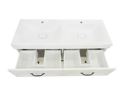 Тумба Дуэт 120 с бельевой корзиной с раковиной Marko Комфорт (две чаши) 120 Misty фото в интернет-магазине Русалия