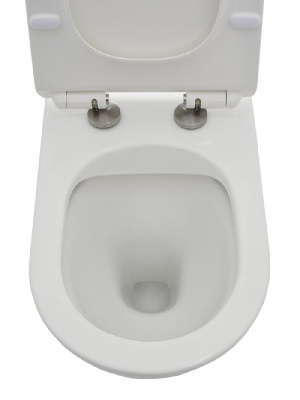 AQM3001 Унитаз напольный приставной сиденьем SoftClose, технология смыва Rimless. 580x370x430 AQUAme фото в интернет-магазине Русалия