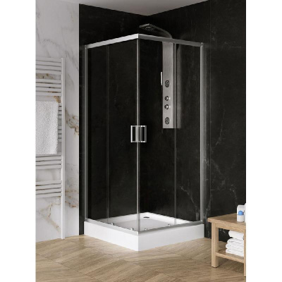 Душевое ограждение NEW TRENDY SUVIA с поддоном 90x90x201 ZS-0004 (хром) фото в интернет-магазине Русалия