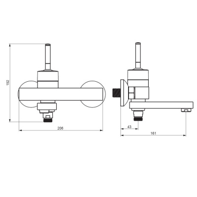 291000200 Arc, смеситель для ванной и душа, никель фото в интернет-магазине Русалия