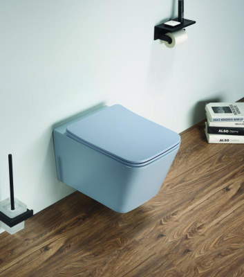 Унитаз подвесной Ceramalux 5170 MHL голубой матовый фото в интернет-магазине Русалия