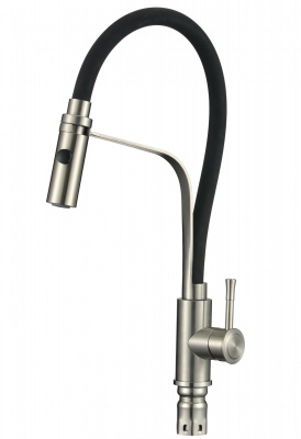 Смеситель для кухни с гибким изливом SUS6012-01 черный Savol фото в интернет-магазине Русалия
