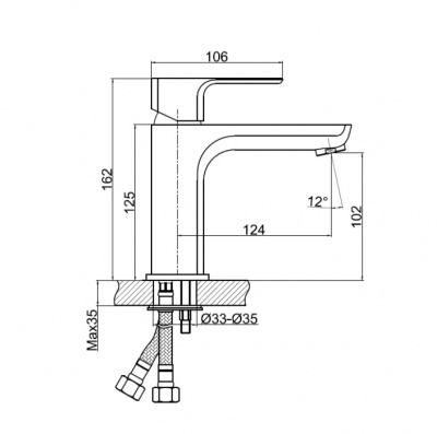 Смеситель для раковины Geo A63039 Cersanit фото в интернет-магазине Русалия