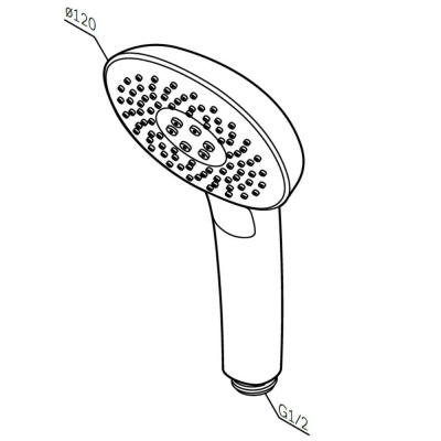 F0270A000 Spirit V2.0, ручн.душ, 120 мм, 3 ф-ции,  хром, шт фото в интернет-магазине Русалия