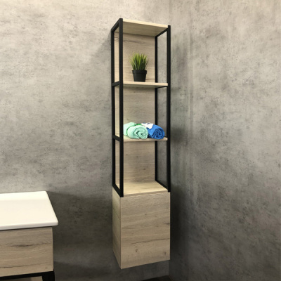 COMFORTY. Шкаф-колонна "Мальме-35" дуб дымчатый фото в интернет-магазине Русалия