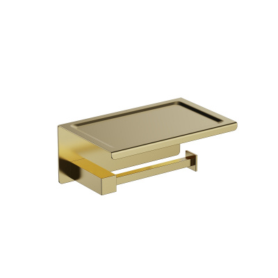 Бумагодержатель с полкой для телефона Timo Selene (17044/17) золото матовое фото в интернет-магазине Русалия