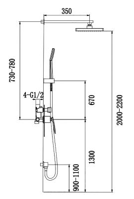 Душевая система встроенная Timo Helmi (SX-4069/00-16SM) хром-белый фото в интернет-магазине Русалия