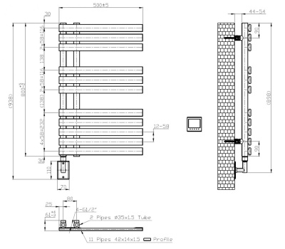 Полотенцесушитель электрический VENTURO MATT WHITE 721-MW Boheme фото в интернет-магазине Русалия
