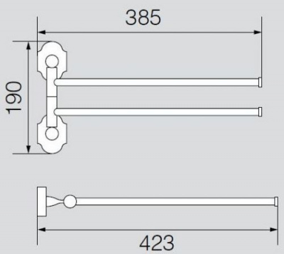 Полотенцедержатель двойной поворотный 33 см VR.STD-7724.BR Stanford Bronzo Veragio фото в интернет-магазине Русалия
