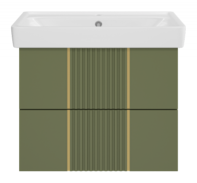 Тумба Vega 70 подвесная (зеленая) с раковиной Dreja Q 70 Brevita фото в интернет-магазине Русалия