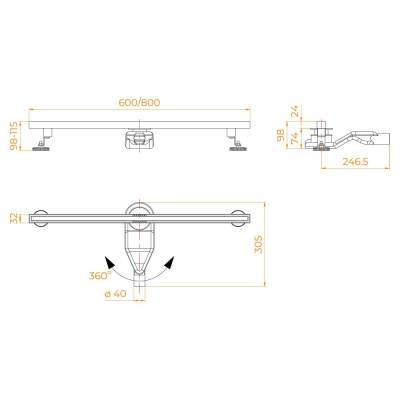 Душевой трап RGW SDR-51B 60см, черный фото в интернет-магазине Русалия