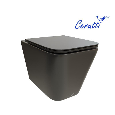 Унитаз MAIELLA Aria MB подвесной безободковый черный матовый, ТЕРМООБЖИГ (не плёнка) CT9163 Ceruttispa (500х350х320) фото в интернет-магазине Русалия