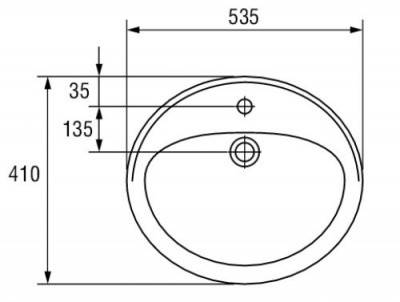 Раковина встраиваемая Calla 54 UM-Cl/1 Cersanit фото в интернет-магазине Русалия