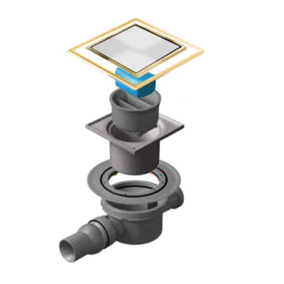 Точечный трап Pestan Confluo Standard 10х10 White Glass Gold (13000176) фото в интернет-магазине Русалия