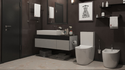 Унитаз-компакт безободковый с сиденьем микролифт KULO ТК-401 Timo фото в интернет-магазине Русалия