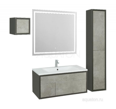 Тумба под раковину AQUATON Уэльс 100 графит 1A267601WA6A0 new фото в интернет-магазине Русалия