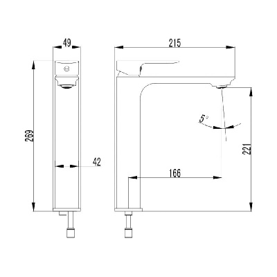 AQM6314MB Monza Смеситель для накладной раковины однорычажный, Черный матовый AQUAme фото в интернет-магазине Русалия