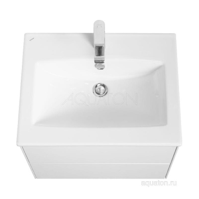 Тумба под раковину AQUATON Сохо 60 белый глянец 1A258001AJ010 фото в интернет-магазине Русалия