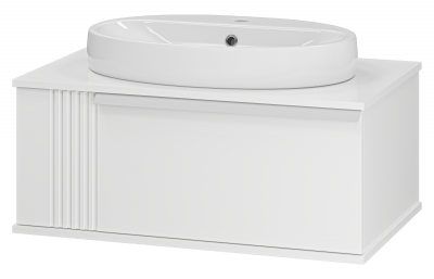 Тумба Savoy 80 подвесная (белая) с раковиной Ekokerama Doppia 65 Brevita фото в интернет-магазине Русалия
