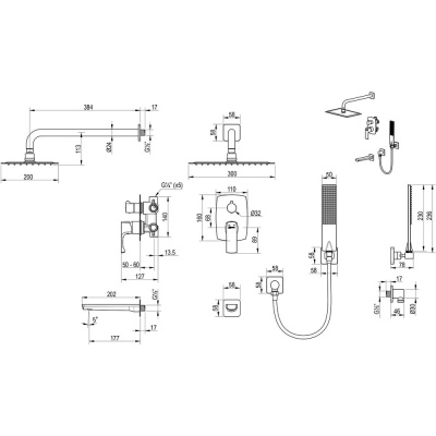 Душевая система Lemark Ursus встраиваемая (LM7222BG) фото в интернет-магазине Русалия