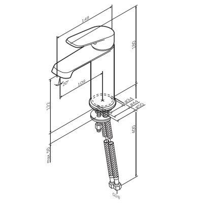 F8F02122 Func, смеситель для умывальника, черный фото в интернет-магазине Русалия