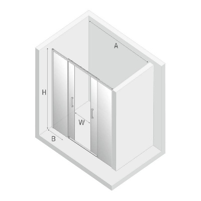 Дверь в нишу NEW TRENDY PRIME 170x200 D-0337A (хром) фото в интернет-магазине Русалия