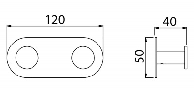 Вешалка-2 крючка Timo Saona (13014/03) черный фото в интернет-магазине Русалия