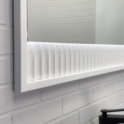 Зеркало Comforty Марсель-75 белое матовое с подсветкой фото в интернет-магазине Русалия