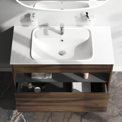 M8FFUX1001OF Func, База с нишей, 1 ящик (pull-out), 100 см, цвет дерево текстурир-ое Am.Pm фото в интернет-магазине Русалия