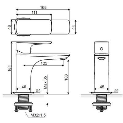 Смеситель для умывальника EXCELLENT Keria AREX.2001CR (хром) фото в интернет-магазине Русалия