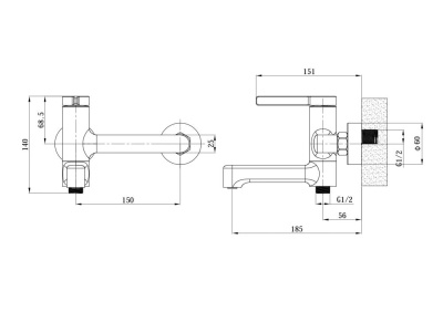 Смеситель ESKO "Sochi" для ванны поворотный, без аксессуаров (SC54-2) фото в интернет-магазине Русалия
