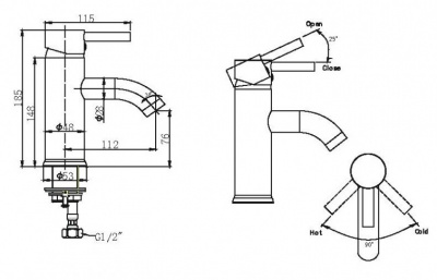 Смеситель для умывальника Slim F1332366CP-RUS Bravat фото в интернет-магазине Русалия