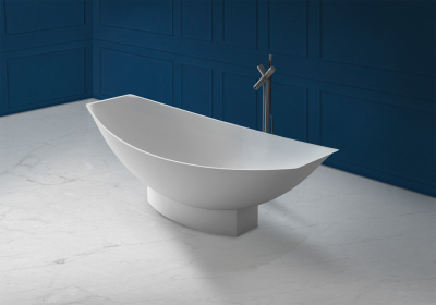 Ванна из искусственного камня ABBER Stein AS9610 белая матовая 180х80х60 см фото в интернет-магазине Русалия