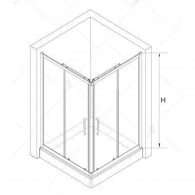 Душевой уголок квадрат 100х100 CL-34 RGW фото в интернет-магазине Русалия