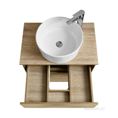 Тумба под раковину AQUATON Либерти 60 2 ящика, дуб эльвезия 1A279401LYC70 фото в интернет-магазине Русалия