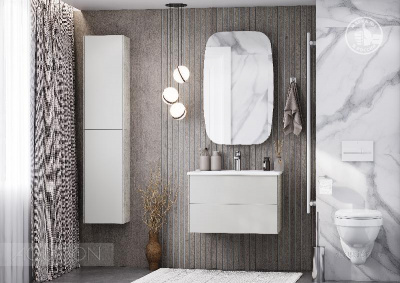 Тумба под раковину AQUATON Сохо 75 cлэйт, галька серая 1A258101AJ9A0 фото в интернет-магазине Русалия