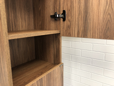 COMFORTY. Шкаф-колонна "Бордо-40" дуб темно-коричневый фото в интернет-магазине Русалия