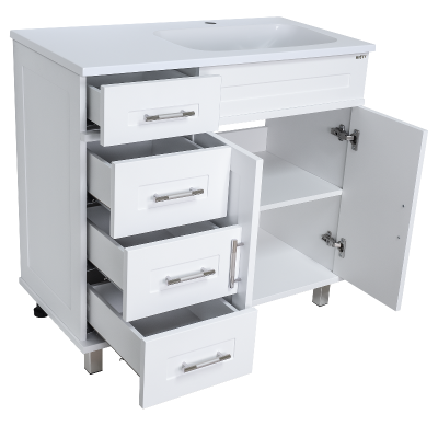 Тумба Купер 90 правая с раковиной Эстет Барселона 90 правая Misty фото в интернет-магазине Русалия