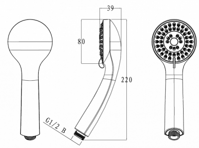 Душевая лейка 3 реж 80 мм Eco P70136CP-1-RUS Bravat фото в интернет-магазине Русалия